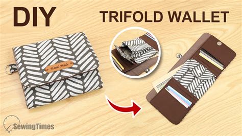 DIY TRIFOLD WALLET Step by Step | How to make a fabric Wallet Tutorial ...