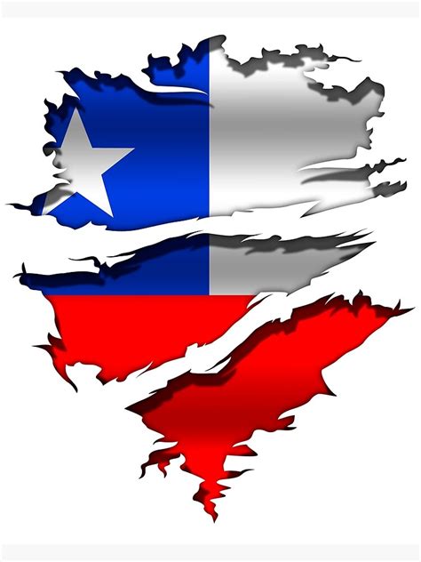 "Chile - flag - Tattoo Ripped" Poster by WdiCreative | Redbubble