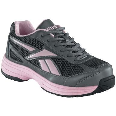 Women's Reebok® Steel Toe Cross Trainer Shoes, Pewter / Pink - 580335 ...