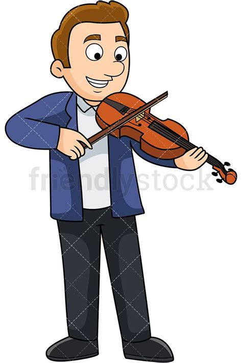 Male Violin Player Cartoon Vector Clipart - FriendlyStock