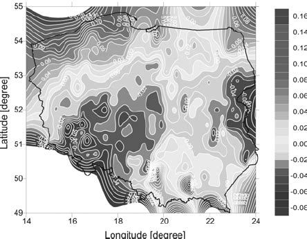 Differences between height anomalies from quasi04c quasi-geoid model... | Download Scientific ...