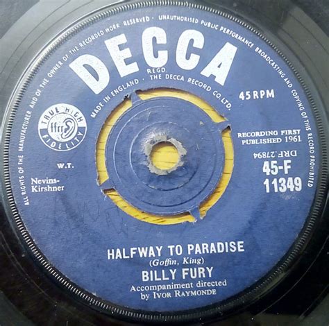 Billy Fury – Halfway To Paradise (1961, Vinyl) - Discogs