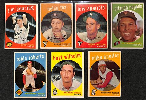 Lot Detail - Lot of 125 Different 1959 Topps Baseball Cards w. Jim Bunning