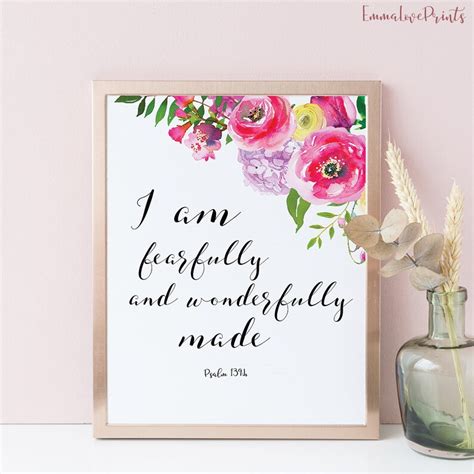 I Am Fearfully and Wonderfully Made Bible Verse Prints - Etsy