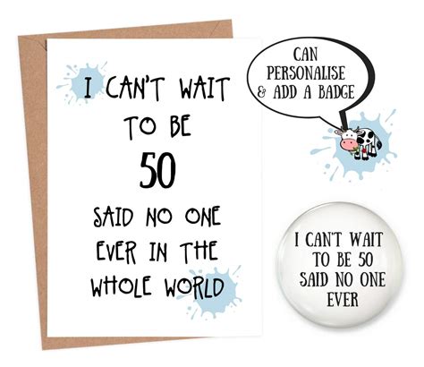 Funny 50th Birthday Card Sayings