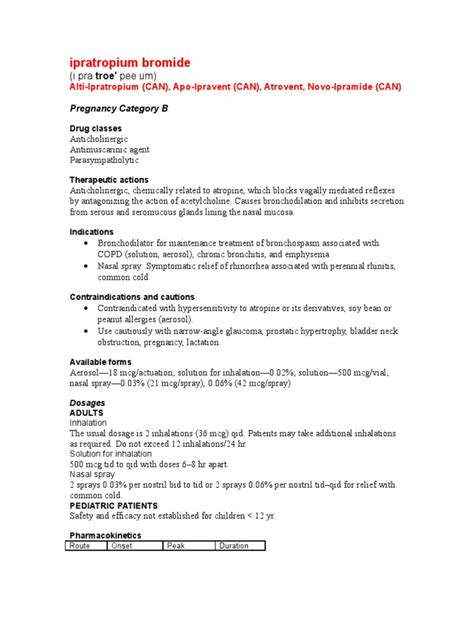 Ipratropium Bromide | PDF | Clinical Medicine | Medical Specialties