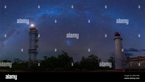 Heritage listed Lady Elliot Island Lighthouse with new solar powered unmanned light tower at ...