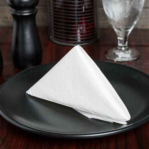 Choice White Linen-Feel 1/4 Fold Dinner Napkin - 50/Pack