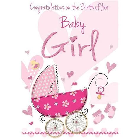 Eurowrap CTL 921436 Heartstrings Baby Girl Gift Card - Boobox