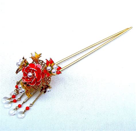 Vintage Japanese kanzashi hairpin with dangles hair accessory | Hair pins, Hair jewelry, Hair ...