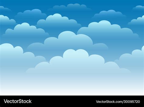 Cartoon cloudy sky horizontal seamless background Vector Image