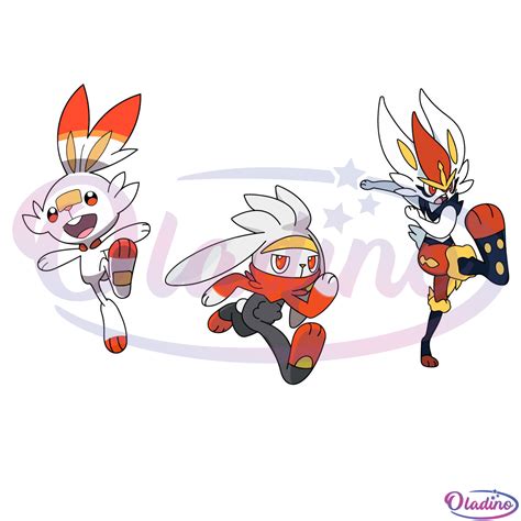 Scorbunny Evolution Pokemon Digital File SVG, Raboot Svg