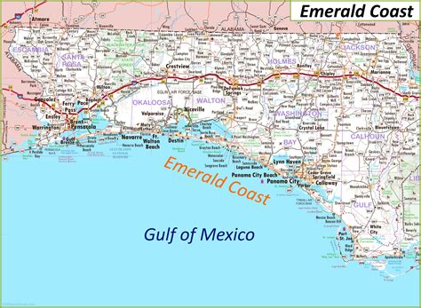 Emerald Coast Map | Florida, U.S. | Detailed Maps of Emerald Coast