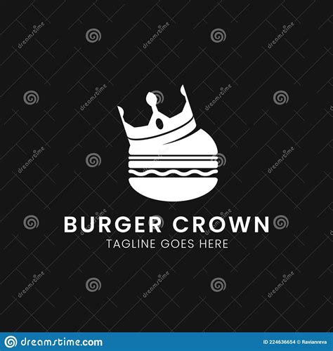 BURGER with CROWN on it, PERFECT for RESTAURANT LOGO TEMPLATE Stock Vector - Illustration of ...