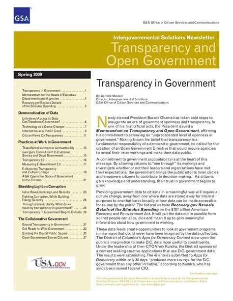 Transparency in Government