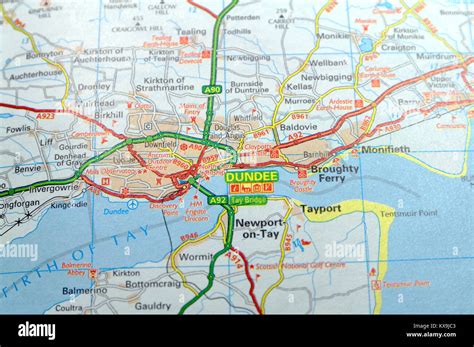 Road Map of Dundee, Scotland Stock Photo - Alamy