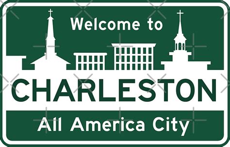 "Welcome to Charleston, South Carolina, Road Sign, USA" Stickers by worldofsigns | Redbubble