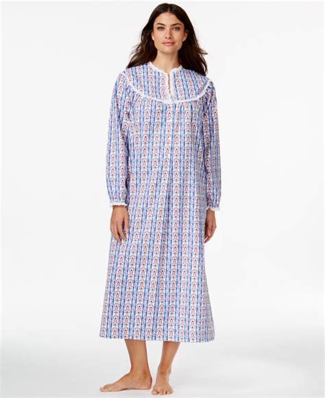 Lyst - Lanz of Salzburg Flannel Henley Nightgown in Blue