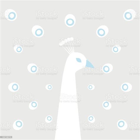 White Peacock Albino Portrait Stock Illustration - Download Image Now - Peacock Feather ...