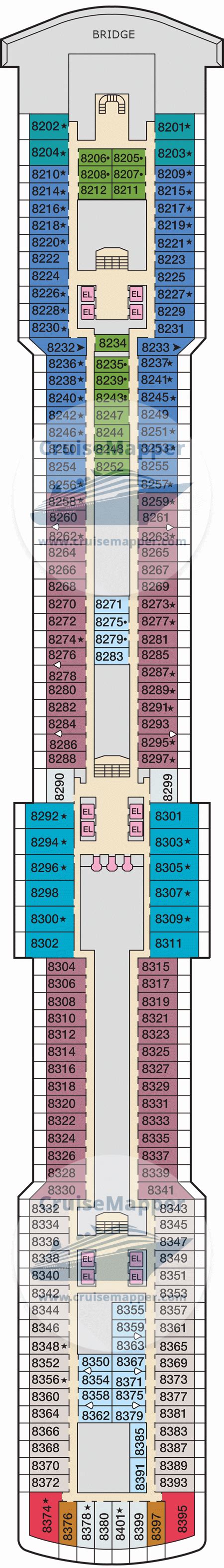 Carnival Luminosa deck 8 plan | CruiseMapper