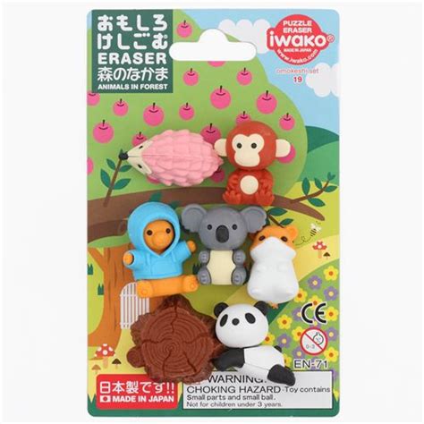 Iwako erasers Forest Animals set 8 pieces from Japan - modeS4u