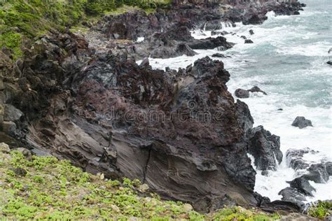 Volcanic Rocks at a Coast of Jeju Island. Stock Photo - Image of jeju, strange: 55833064