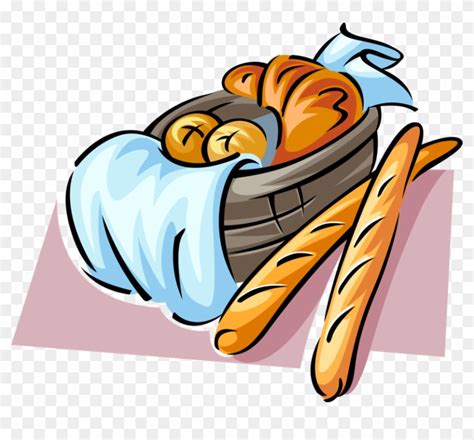 Vector Illustration Of Fresh Baked French Baguette - Bread Basket Clip ...