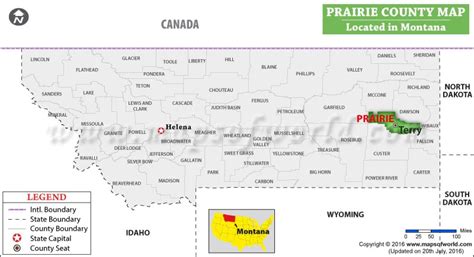 Prairie County Map, Montana