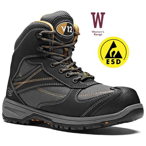 V12 Footwear V1945 Torque IGS Metal Free Women's S1P HI HRO ESD SRC Vegan Hiker Safety Boots ...