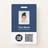Vertical Photo ID Card With QR Code Name Tag Wizard, 56% OFF