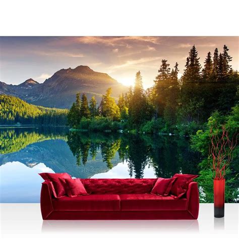 Custom Wallpaper Murals Large Wall Mountain Reflection Wall Mural Wall Stickers De Parede 3D ...