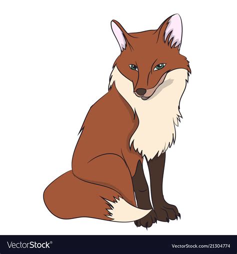 Fox sitting Royalty Free Vector Image - VectorStock