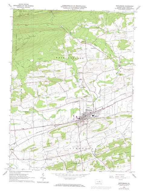 Mifflinburg topographic map 1:24,000 scale, Pennsylvania