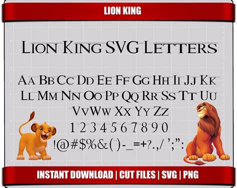 Lion king font svg lettere alfabeto leone re compleanno festa | Etsy