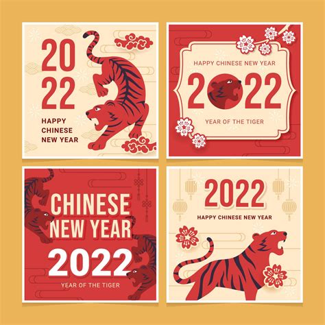 Year of The Tiger Instagram Post 4456360 Vector Art at Vecteezy