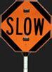 Traffic Safety Alert: Flashing Stop Slow Paddles and Flashing Crossing ...