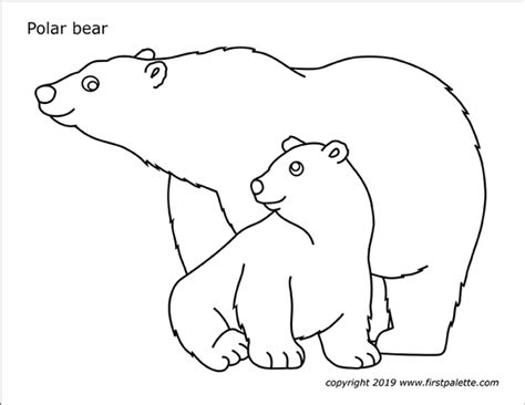 Polar Bear | Free Printable Templates & Coloring Pages | FirstPalette.com