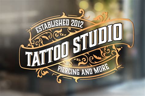 Vintage Tattoo Logo with Gold Elements Gráfico por Roverto Castillo ...