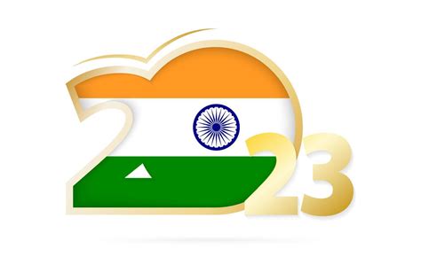 Year 2023 with India Flag pattern. 12672171 Vector Art at Vecteezy