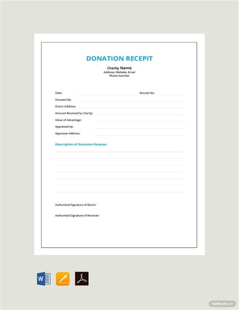 Donation Receipt Book Template in Google Docs, Word, Pages - Download ...