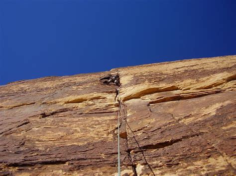 Chris leads pitch 5 on levitation 29. 11c