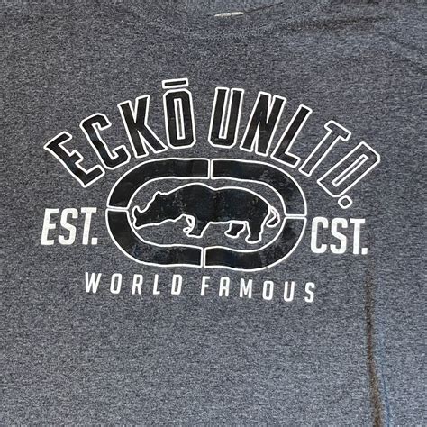 ECKO UNLTD World Famous Rhinoceros Rhino Gray Mens Ts… - Gem