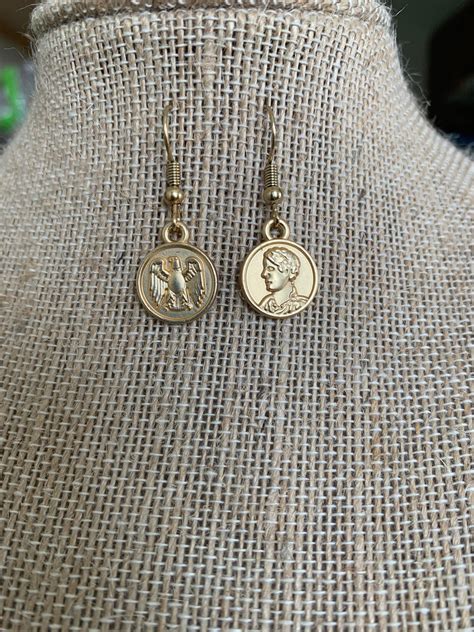 Gold Coin Earrings | Etsy