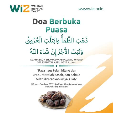 Doa Ketika Berbuka Puasa – WAHDAH INSPIRASI ZAKAT