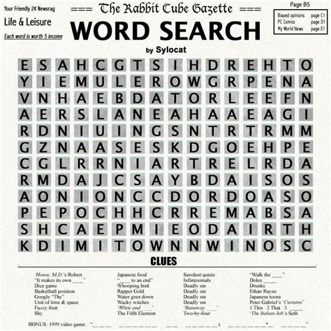 words images | ... " page of your newspaper, a new type of word search ...