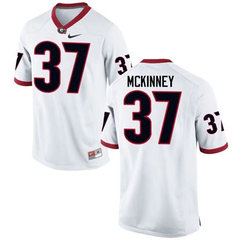 Men Georgia Bulldogs #37 Jordon McKinney College Football Jerseys-White ...