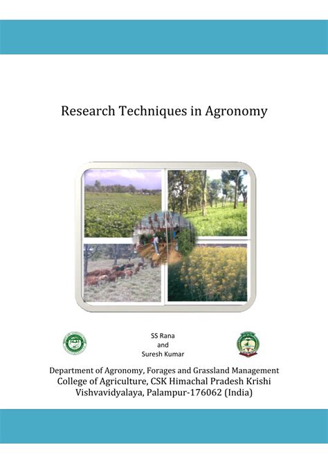 (PDF) Research Techniques in Agronomy