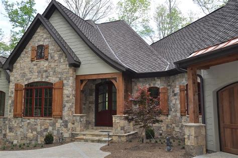 green color with stone and wood for house exterior | Homes | Pinterest | Exterior colors, Green ...