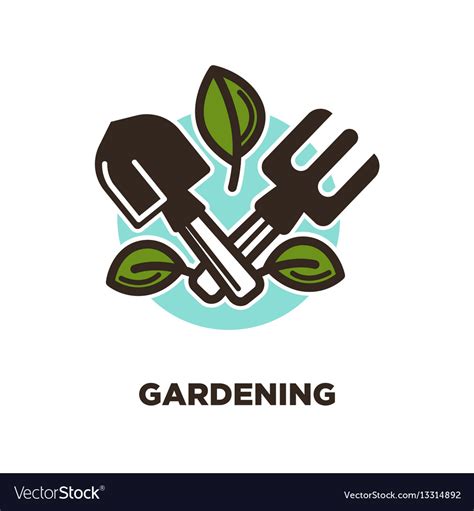 Gardening logo design with spade and rake Vector Image