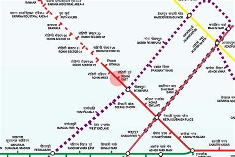 Rohini East station map - Delhi Metro